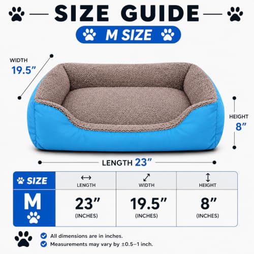 Image of SITSNOOZE Dog Beds Dogs & Cats, Rectangle Washable Pet Bed Comfortable and Breathable Pet Sofa Warming Orthopedic and Non-Skid Bottom (Reversible) (Sky Blue, M)