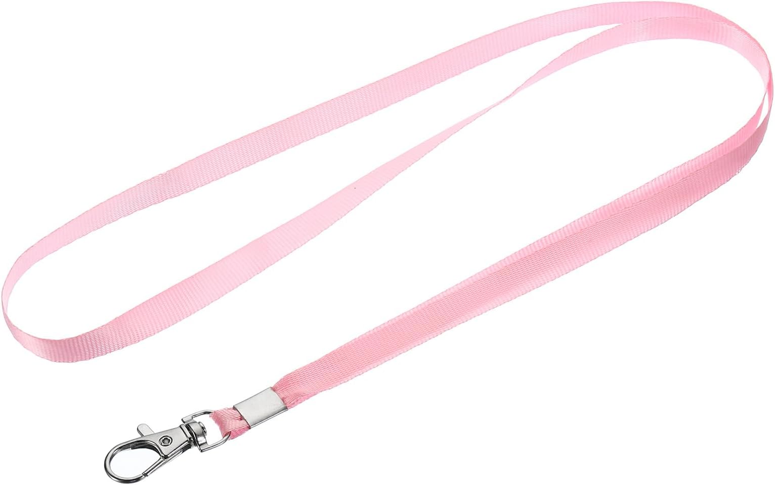 YOKIVE 5 Pcs Badge Lanyards, Flat Strap Lanyards with Swivel Clip, Great for Office ID Card Badge Holder Name Tag Keychain (Pink, 17x0.4Inch)