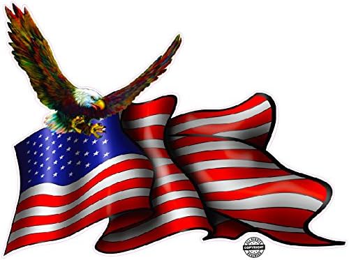 American Flag Soaring Eagle Large Decal 24"