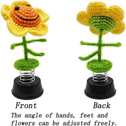 Sunflower Gifts for Women, Adorable Sunflower Decor Car Dashboard Accessories, Home Office Kitchen Bathroom Wall Desk Flower Decoration (Yellow)