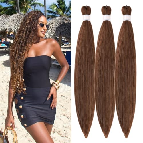 Honey Brown Braiding Hair Pre Stretched 4/27/30# Mixed Knotless Box Braids Hair Extension for Braiding