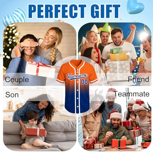 Image of Custom Baseball Jersey Personalized Stitched or Printed Name Number Baseball Shirt Sports Uniform Gifts for Men Women Youth