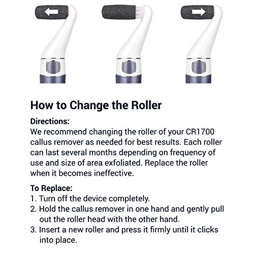 Regular Coarse Refill Rollers by Own Harmony - Best Fit for Electric Callus Remover CR1700 - Professional Foot Care for Healthy Feet - Pedicure File Tools - Refills 3 Pack Replacement Roller Heads - Thumbnail 5