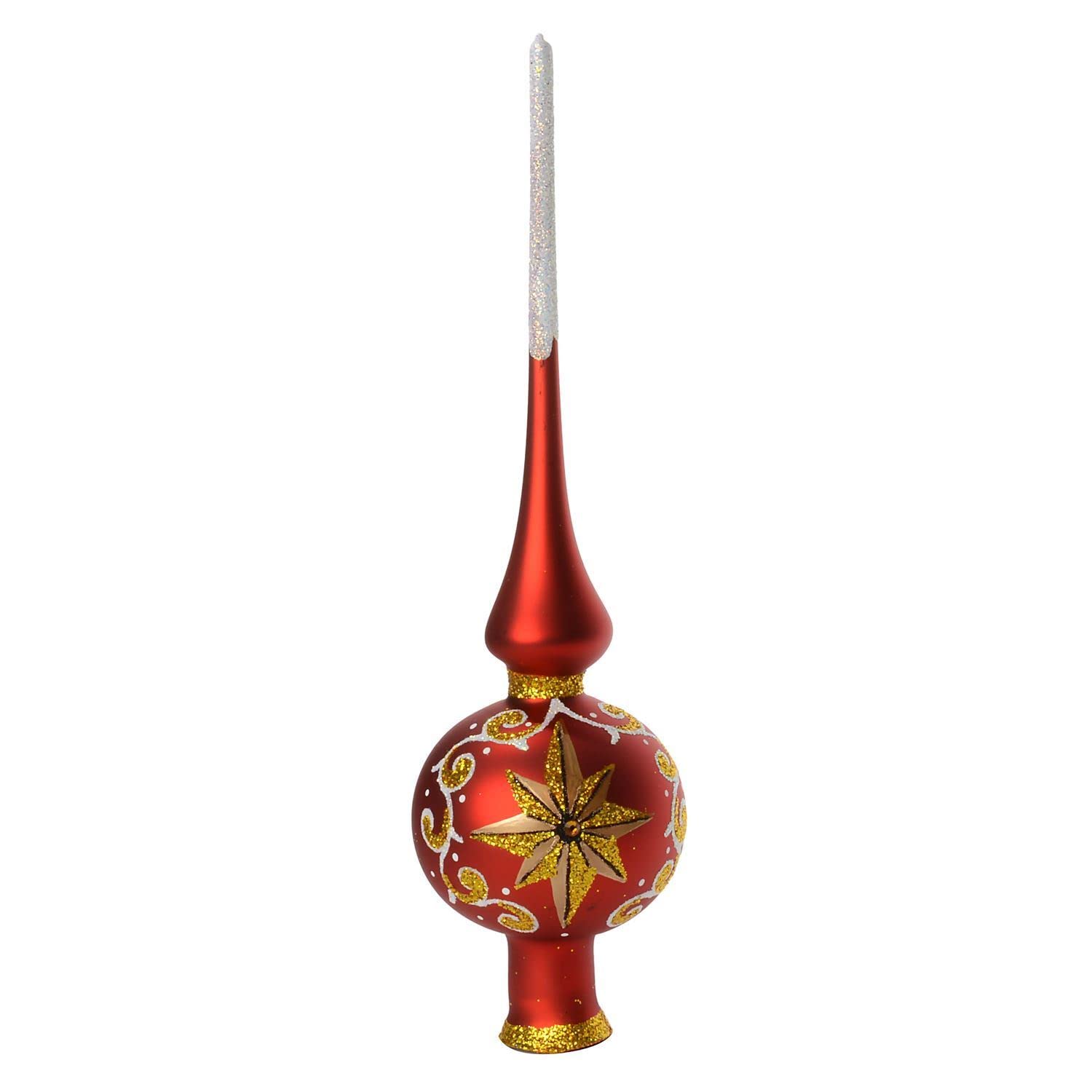 Starry Glass Christmas Tree Topper (red)