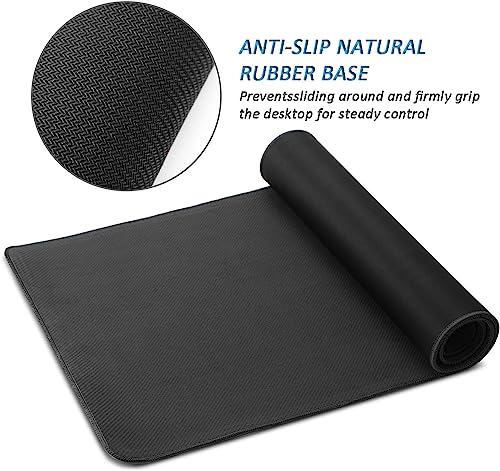 Image of LL-COEUR Black XXL Laptop Mouse Mat 27.5x15.7x0.12inch, Large Desk Protector Pad with Non-Slip Rubber Base for Gamer, Office, Home (27.5 inchx15.7 inchx0.12 inch)