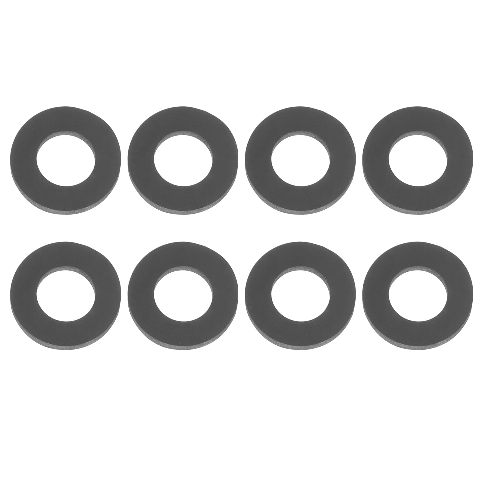 PATIKIL M8 Silicone Flat Washer, 8 Pcs 8mm ID 16mm OD Plain Washer Grommets O-Ring Sealing Gasket Spacer for Faucet Pipe Water Hose Shower Door Handles, Black