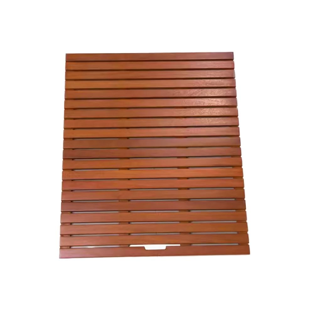 DECAKE Bathroom Non-slip Solid Wood Floor Mat With Feet, Bath Carry Handle Design, Quick-drying Waterproof Shower Mat, Square For Indoor And Outdoor Use(40 * 100cm(15.7 * 39.4in))