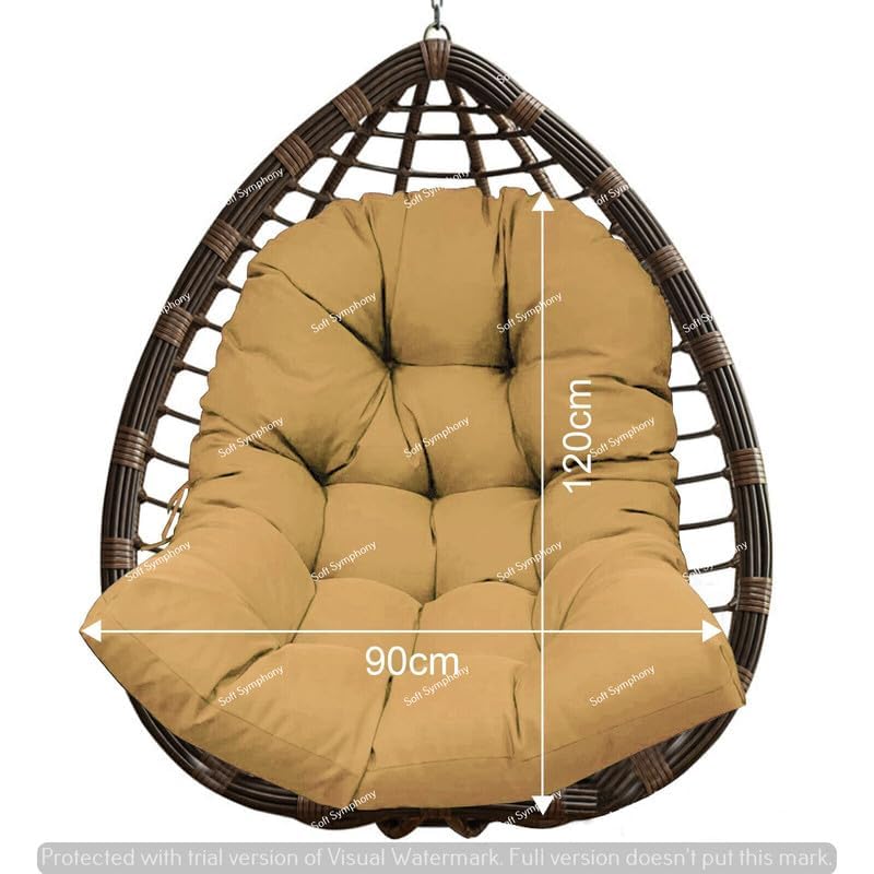 Soft Symphony Hanging Egg Jhula Cushion β Padded Polyester Seat for Outdoor Swing, Garden Basket Chair (Biege, Cushion only) 3
