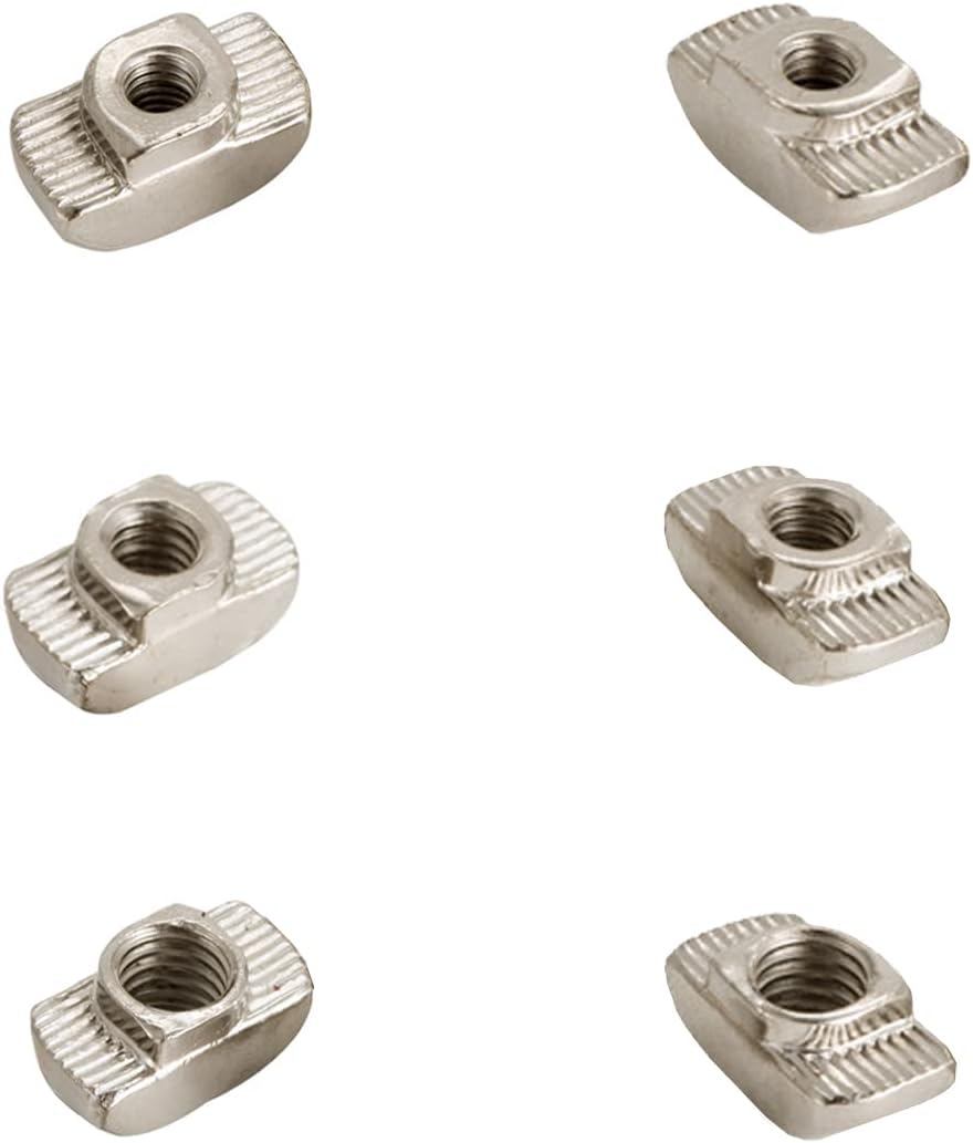 YMAISS 165Pcs M3 M4 M5 Hammer Head Drop in T Nut Slot Assortment Kit for 2020 Series Aluminum Profile - Nickel Plated Carbon Steel