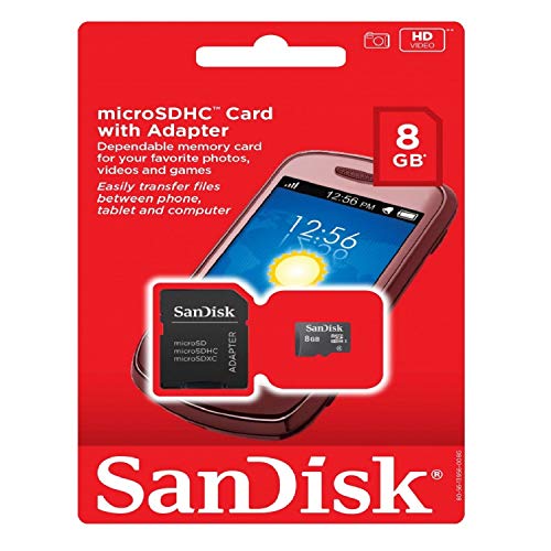 Sandisk 8GB MicroSDHC Memory Card, Class 4 (Retail Package)