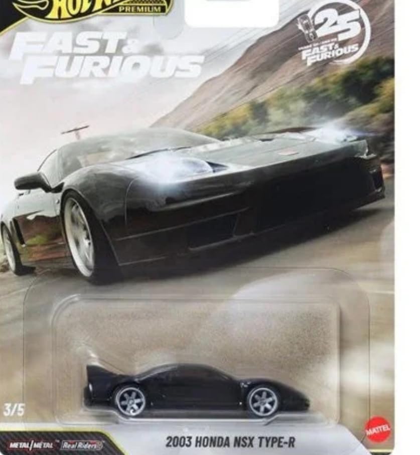 HW Premium Fast & Furious 25th Anniversary 2003 Honda NSX Type-R Die-Cast Car, 1:64 Scale, Metal Body, Real Riders, 3/5-image-10