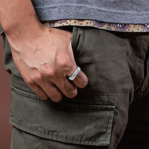 Ailin Personalized Birthstone Rings 925 Sterling Silver/Brass Custom Engraving Name Rings Father Birthday Jewelry Gifts For Husbands Dad Grandpa Men From Wife-Silver Color #TOP4