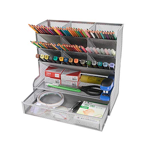 Siatkowy organizer na biurko Wielofunkcyjny biurkowy pojemnik na długopisy...