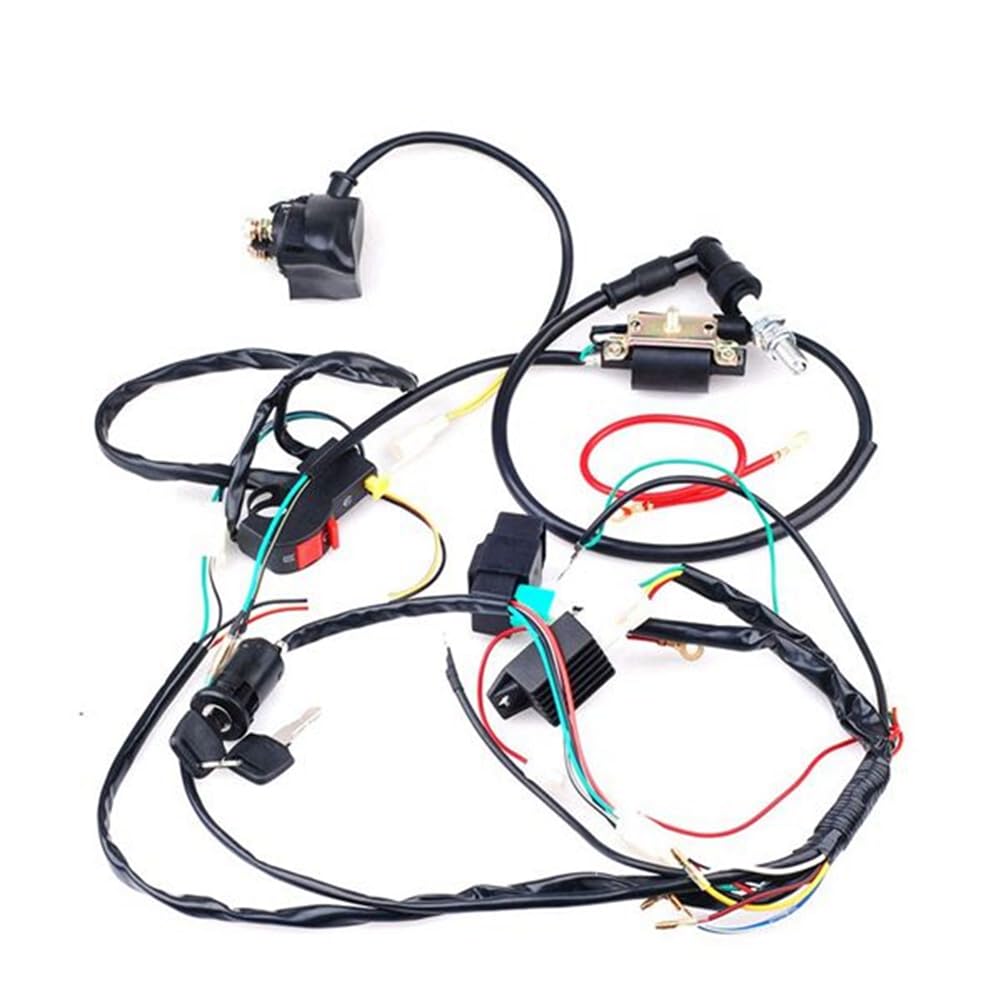 Kit Cablaggio Bobina di Accensione CDI per Quad Elettrico ATV da 50cc 70cc 90cc 110cc, Accensione del Circuito Completo del Veicolo