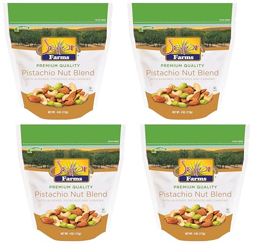 Image of Setton Farms Pistachio Nut Blend with Almonds, Pistachios and Cashews, 4 oz Resealable Bag (Pack of 4)