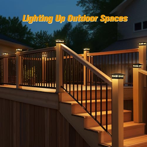 Jofios SOLAR POST LIGHT TZ16 Solar Post Cap Lights Outdoor 12Pack, Waterproof Solar Powered Deck Fence Post Lights thumb #5