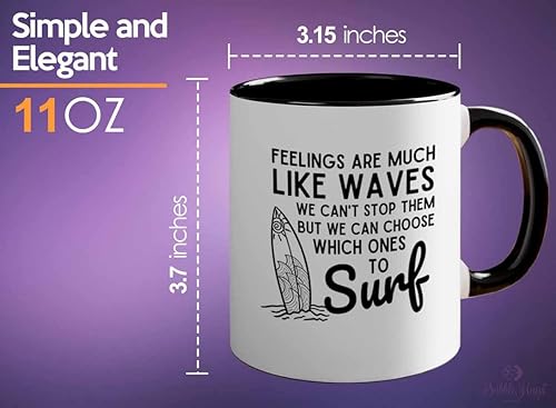 Miniatura 6 de Surfing Two Tone Black Edition Coffee Mug 11oz - Feelings like waves - Surfing Enthusiast Gifts Water Sport Surfboard Athletics Hobby Beach Sea