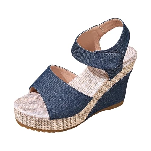 Sandales compensées pour femme tendance à bout ouvert et en grande taille pour cet été