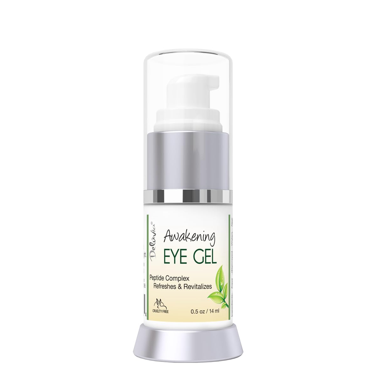 Deluvia Daily Under Eye Gel - Reduces the Appearance of Puffiness, Wrinkles, Fine Lines, Bags, Dry, Crepe Skin - Organic Aloe, Vitamin E, Hyaluronic