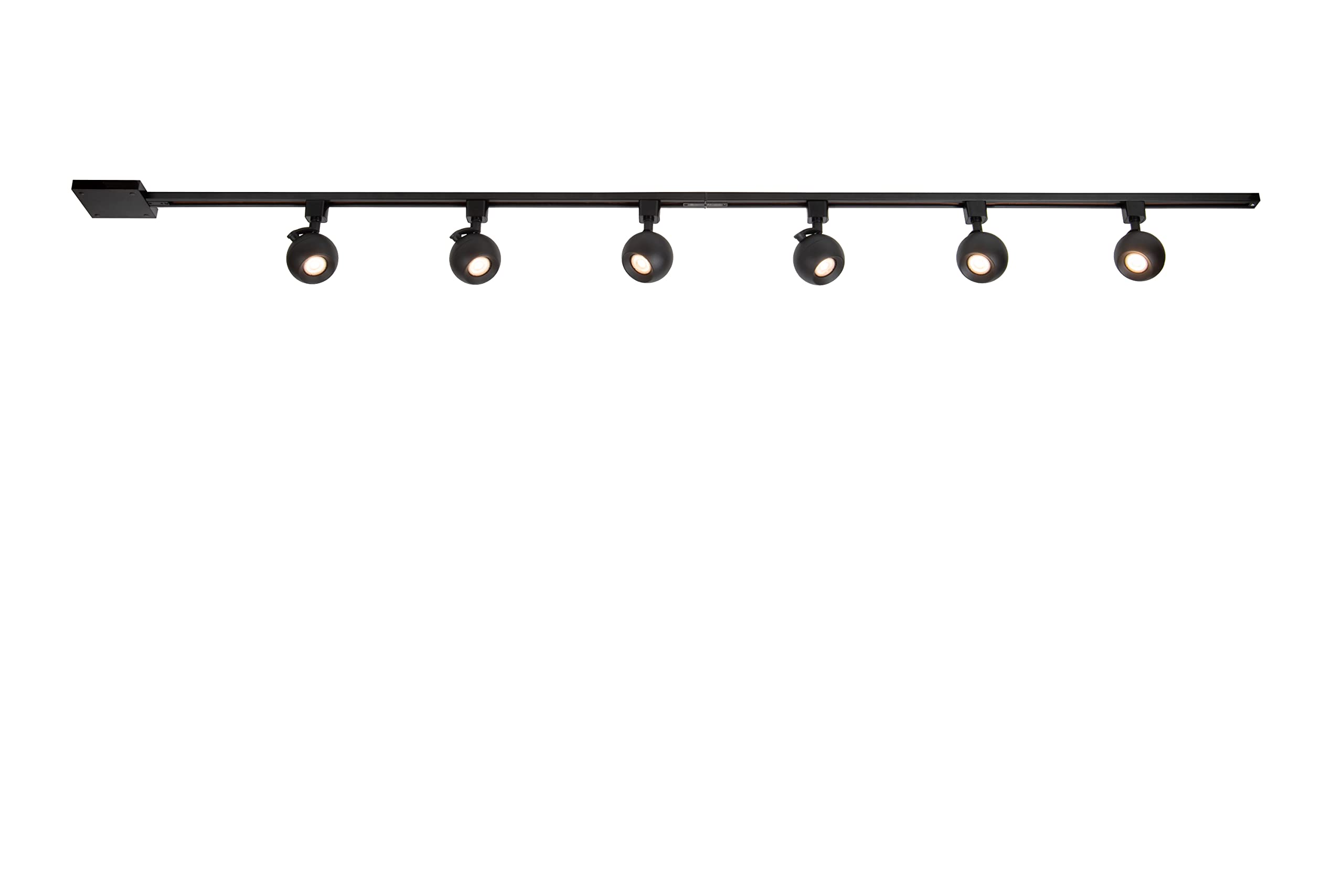 LUCIDE TRACK Starter Set - 1-Phasen Stromschienensystem/Stromschienenbeleuchtung - 2 Meter - 220V - Schwarz