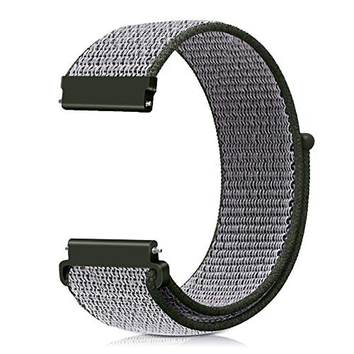 [Runostrich] 腕時計バンド 20mm 22mm 時計バンド ループナイロンバンド NATOストラップに似通る 工具が要らなく、気軽に差し替える (20mm, オリーブ)