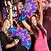 SYNTECSO Folding Hand Fan for Rave, UV Glow Fan, Large Bamboo Fan for Drag Queen, Women and Men Gift，Chinese Japanese Clack Fan for Parties, Music Festivals, EDM and Decoration