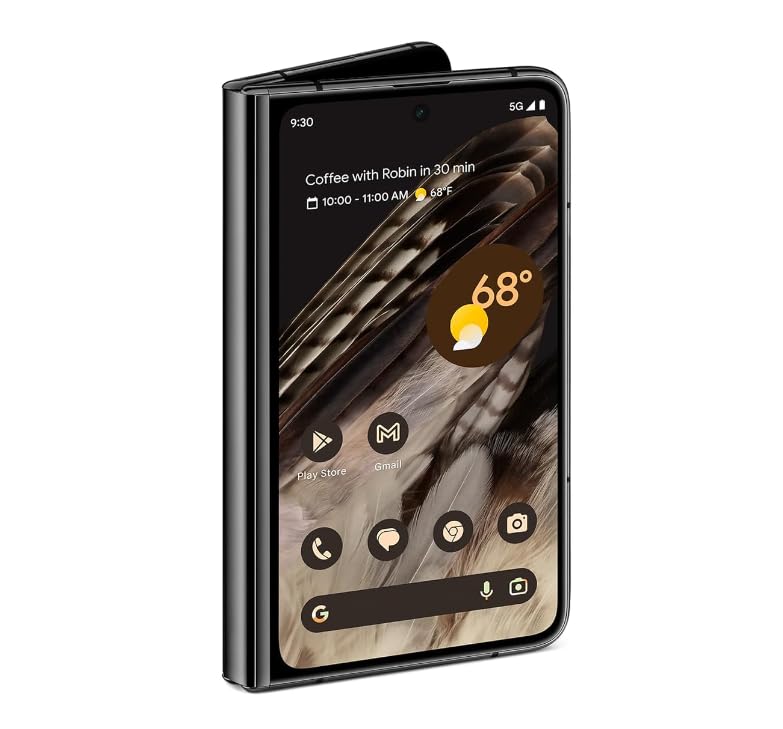 Google Pixel Fold AT&T Android 5G Smartphone, Foldable Display, Telephoto & Ultrawide Lens, 24-Hour Battery, Obsidian, 256 GB (Renewed)