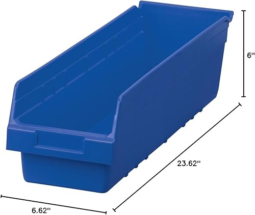 Miniatura 8 de Akro-Mils 30094 ShelfMax - Caja de almacenamiento de plástico, 24 x 6 x 6 pulgadas, color azul, (10 unidades)