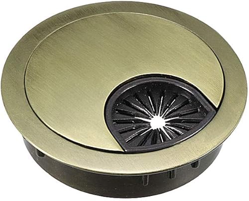 Miniatura 18 de uxcell Cubierta de orificio para cable, 2.4 pulgadas/2.362 in, aleación de zinc, para escritorio, ojales, cubierta de agujero para oficina, Negro