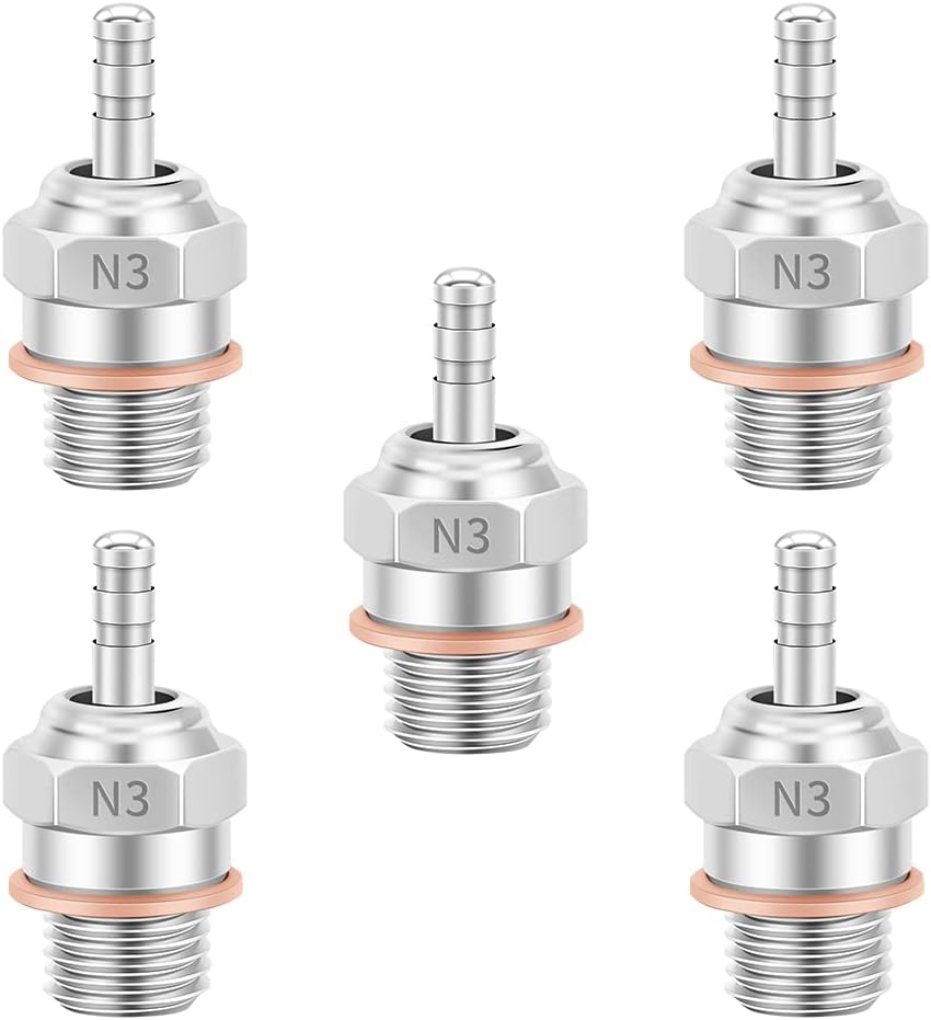 GLOBACTRC Glow Plugs 70117#3 N3 Hot Spark Nitro Engine Parts Replace OS 8 for Redcat Kyosho HSP HPI 1/8 1/10 Scale RC Car Truck Buggy (5pcs)