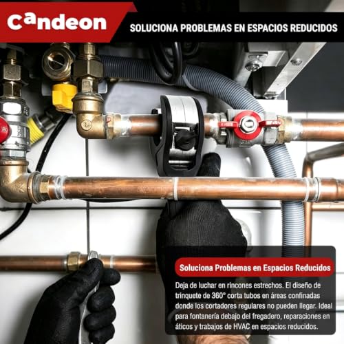 Miniatura 8 de Candeon Cortatubos De Carraca, 6-23mm Cortador De Tubos De Tipo Trinquete, Corte Suave Cortador De Cobre Tijeras Para Cortar Cortatubos Cobre Aluminio Pvc Acero Inoxidable Fino