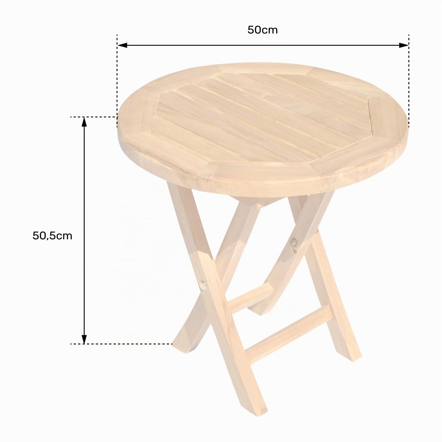 Happy Garden Table d'appoint Ronde en Teck 50cm Lombok