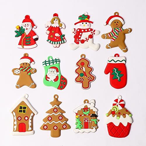 Aiweomi Decoration De Noel pour Sapin Bonhomme en Pain D'éPice DéCorations De Sapin De NoëL DéCorations De Sapin De NoëL 12 PièCes De Breloques De Sapin De NoëL Cover