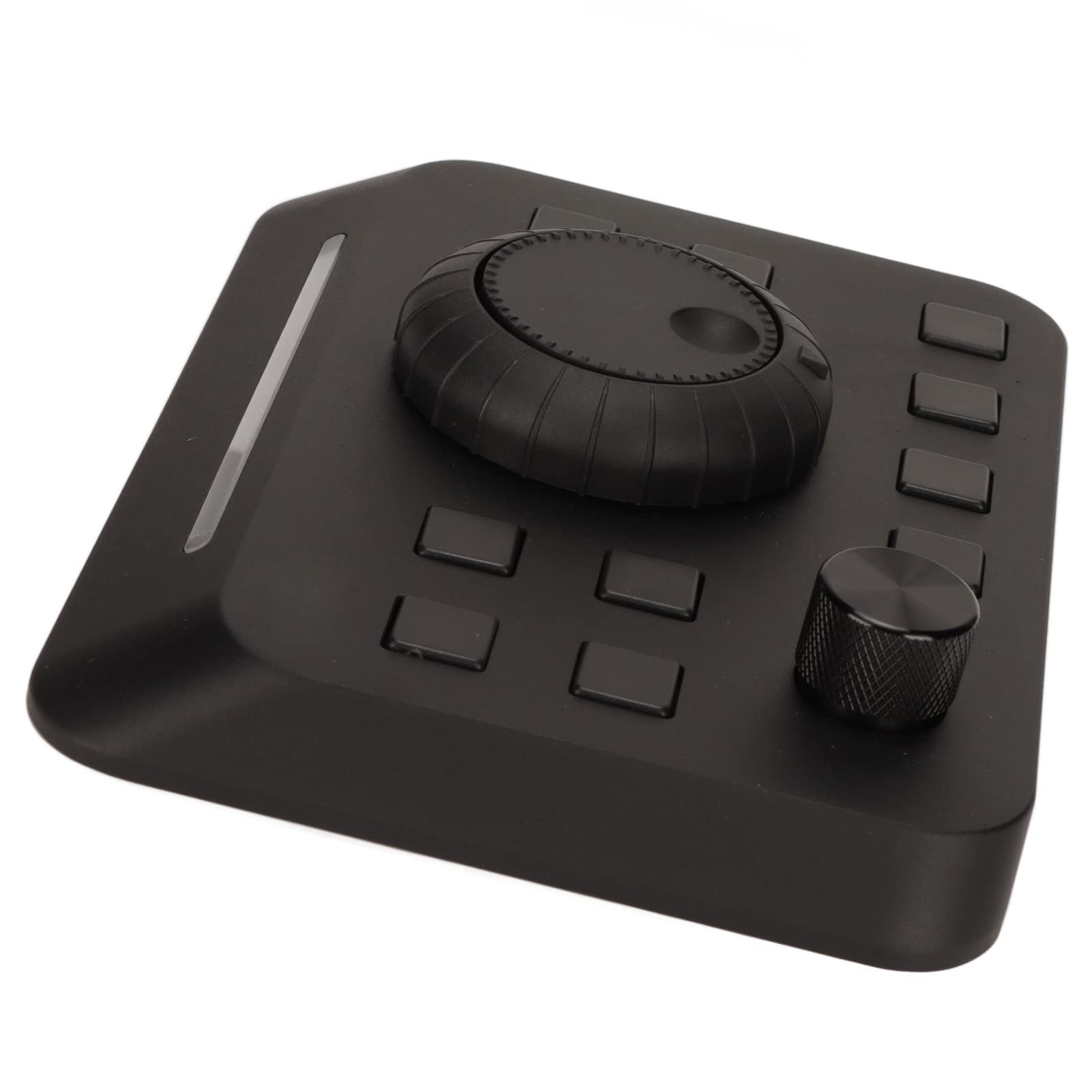 Editing Console Nera con 10 Pulsanti Personalizzabili in Lega di Alluminio, Controller Plug and Play per Montaggio Video con Barra Luminosa Regolabile, Compatibile con Premiere,