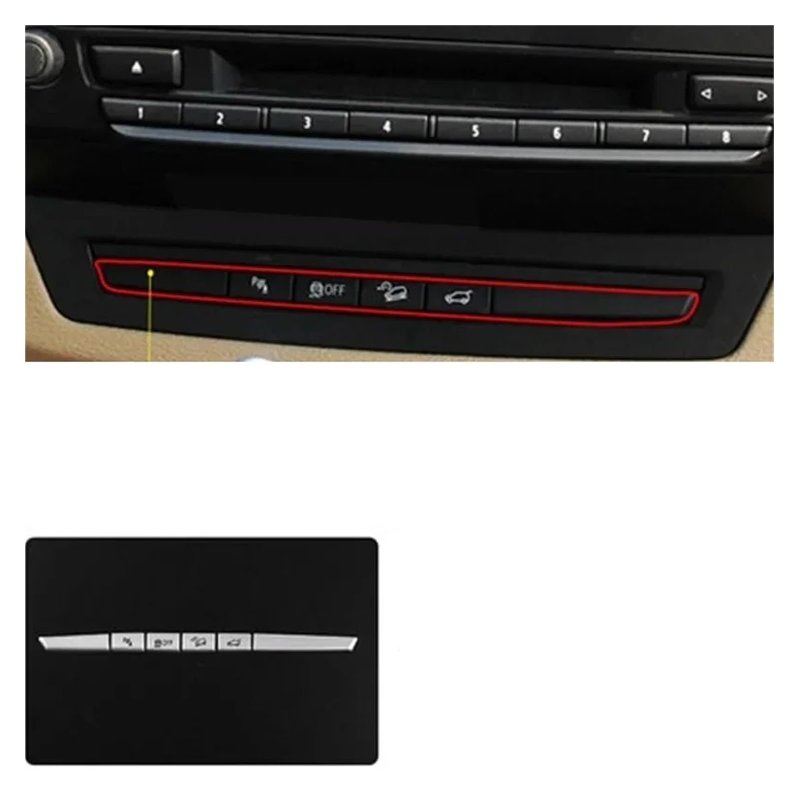 Per BMW Per X5 Per E70 Per X6 Per E71 08-13 Argento Auto Assistenza Alla Guida CD Digitale Aria Condizionata Pulsante Copertura Modanatura Decorazione Interno Auto