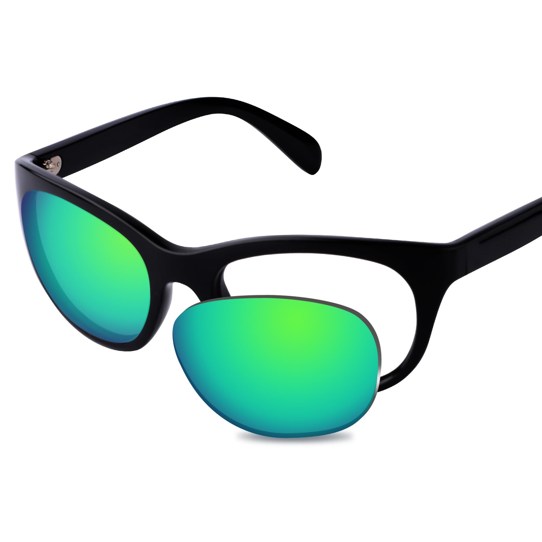 Lentes de sol de repuesto 100% de ajuste preciso para Ray-Ban RB4216 de 56 mm, Espejo verde polarizado., Small