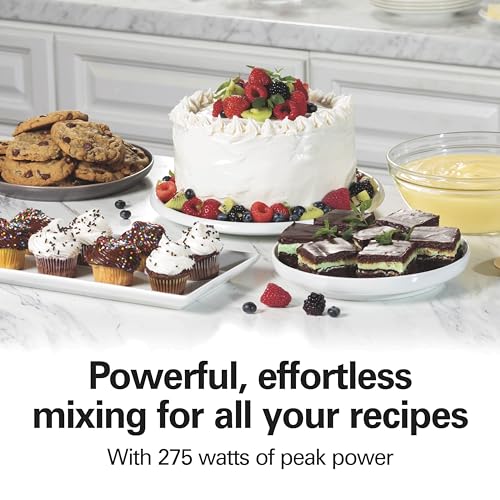 Hamilton Beach 6-Speed Electric Hand Mixer with Whisk, Dough Hooks and Easy Clean Beaters, Powerful 275 Watt Motor, Snap-On Storage Case, Blue - Image 6