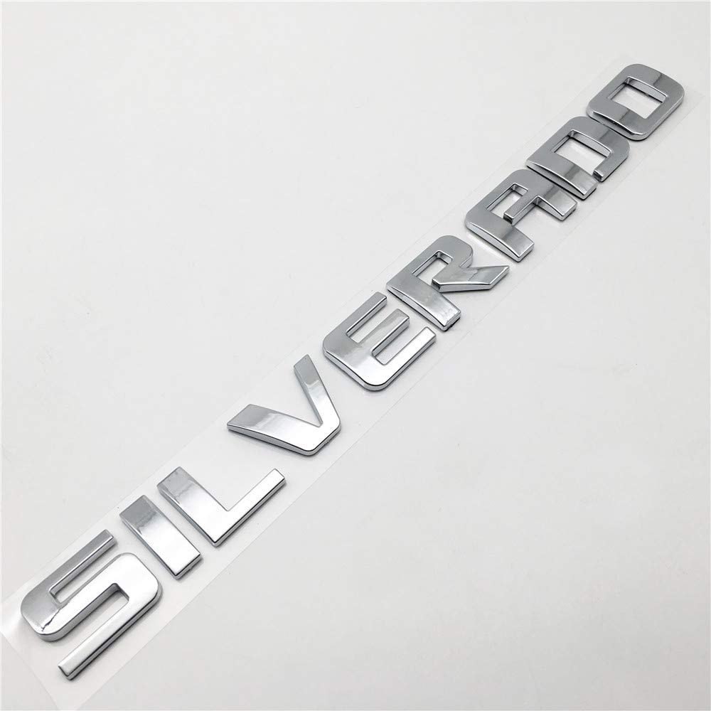Buy FT&C 1PC Chrome Word Silverado Car Trunk 3D Letter Name Plate Badge