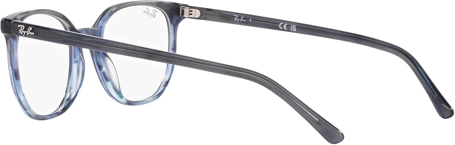Ray-Ban Women's Rx5397 Elliot Round Prescription Eyewear Frames Striped Grey Gradient Blue/Demo Lens 48 Millimeters image 5 of 7 B0BXBB51J1