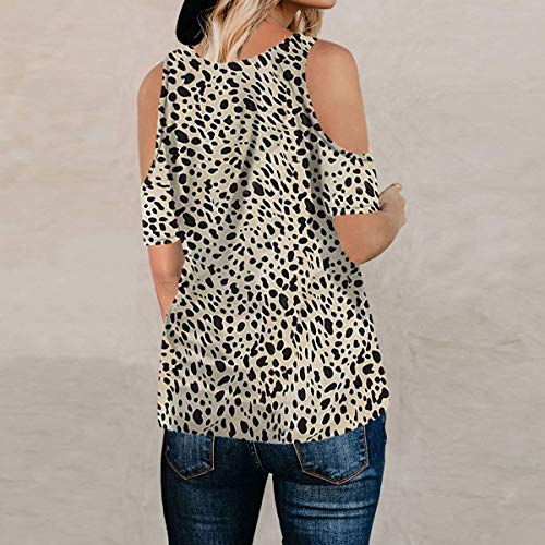 Maglietta Spalle Scoperte Leopardata Donna