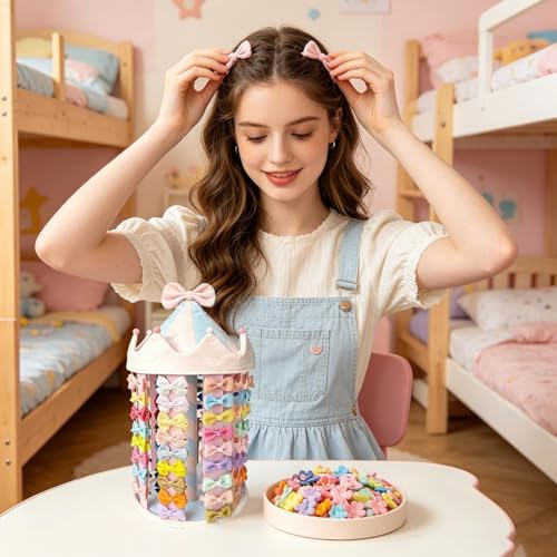 Soporte para lazos para el pelo en el hogar y escritorio de niñas 7