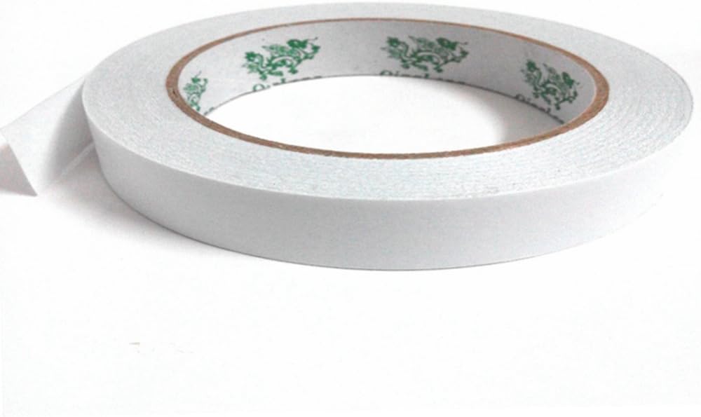 1/2" x 27 Yards Double-Sided Adhesive Sticker Tape, QingLong Premiun Permanent Double-Sided Adhesive Sticker Tape for Photos/Documents/Wallpaper and Many Other Craft Projects (12mm x 25m) (1 Roll))