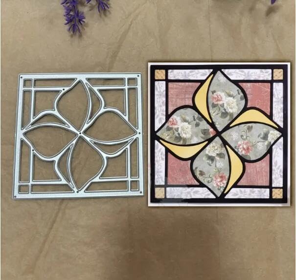 Merry Christmas Frame Square Flower Wedding Cake Greeting Card Metal Die Cuts,Snowflake Flower Leaf Cutting Dies Cut Stencils DIY Scrapbooking Decorative Embossing Paper Scrapbooking Card Making