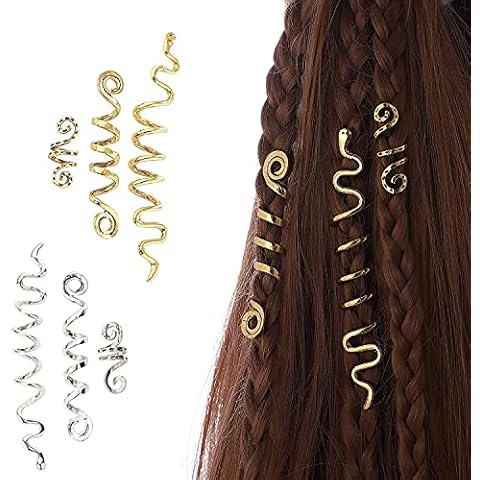 6 Pcs Hair Accessories Loc Hair Jewelry for Women Braids, Dreadlock Accessories Metal Hair Clips Decoration Cover