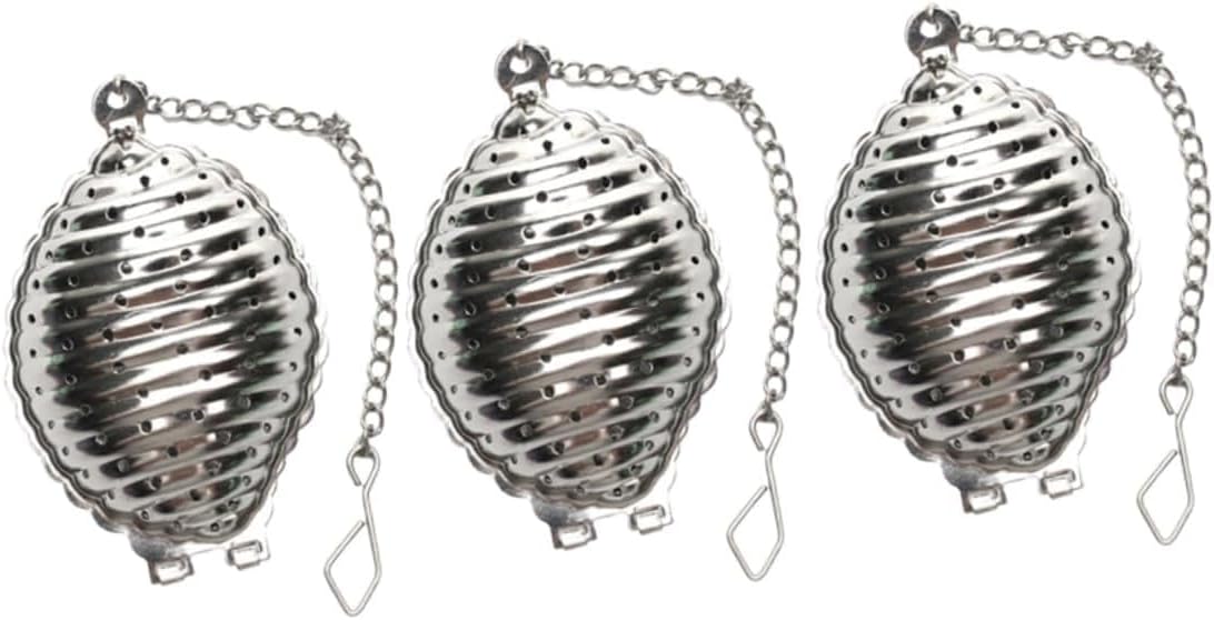 Tea Infuser, 3pcs Strainer Diffuser Perculators Tea Infuser Filter Tea Leaker with Chain Tea Filter Tea Stand Stainless Steel