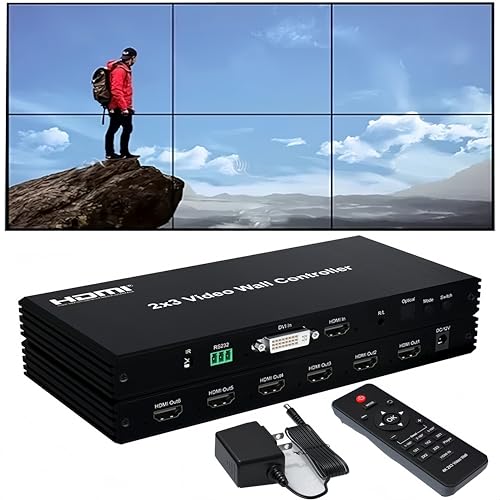 Video Wall Controller 2x3 1080P HDMI with Splicing Modes