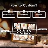 LUCKOR Personalized Dad Gifts for Fathers Day, Custom Fathers Day Gift from Daughter Son Kids, Customized Dad Gifts for Husband from Wife, Unique Best Dad Picture Frame with Your Photos