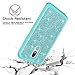 TJS Phone Case Compatible with LG Stylo 5/LG Stylo 5 Plus/LG Stylo 5V/LG Stylo 5X, Glitter Bling Cute Girls Women Design Dual Layer Hybrid (Teal)