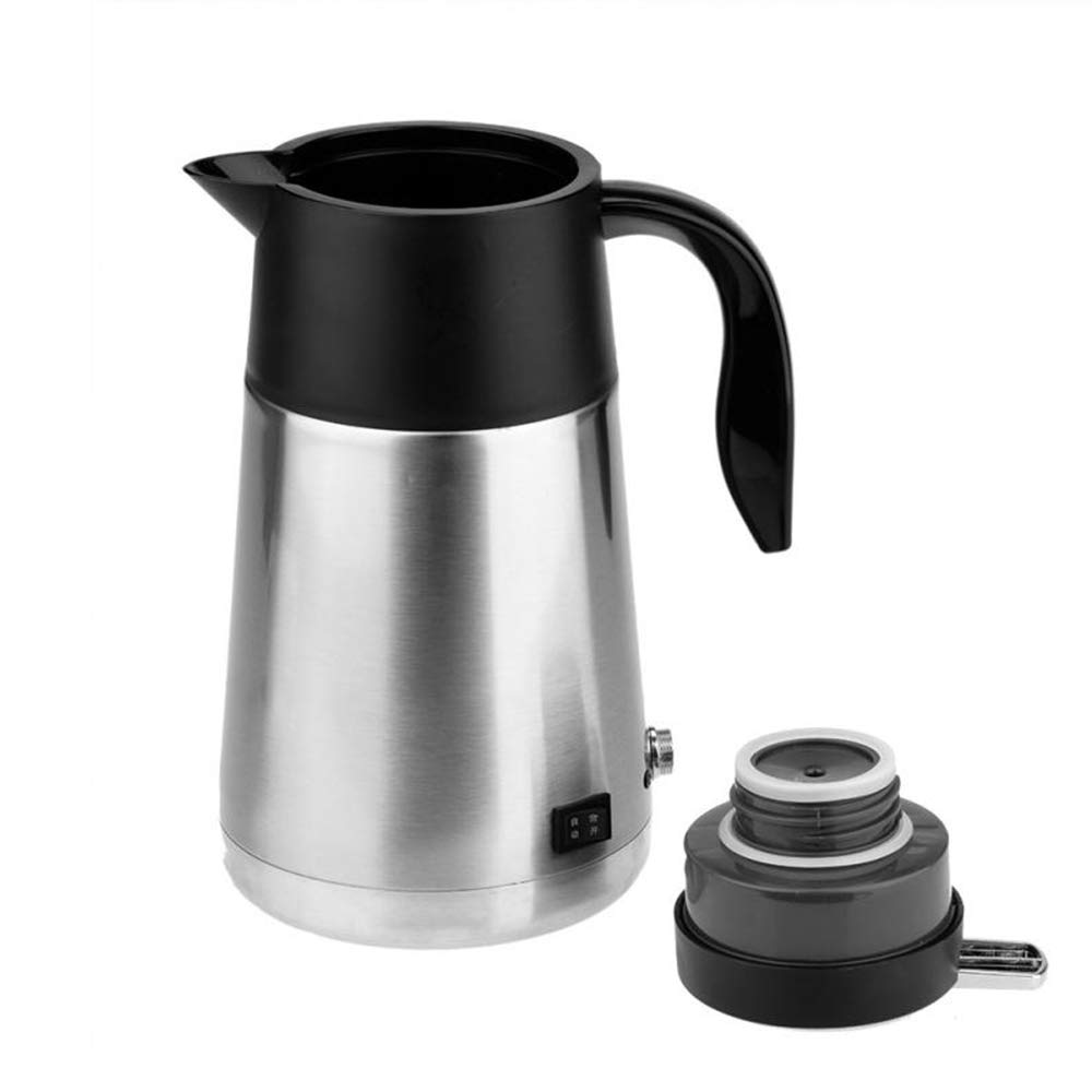 Portátil de 1300 ml de Coche Calentador de Agua Calentador de Agua Acero Inoxidable Taza de calefacción eléctrica Botella de ebullición para Viajes