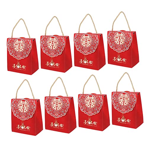 FOMIYES Wedding Favor Boxes Large Pink Black Lids Candy Boxes Chinese Candy Packaging